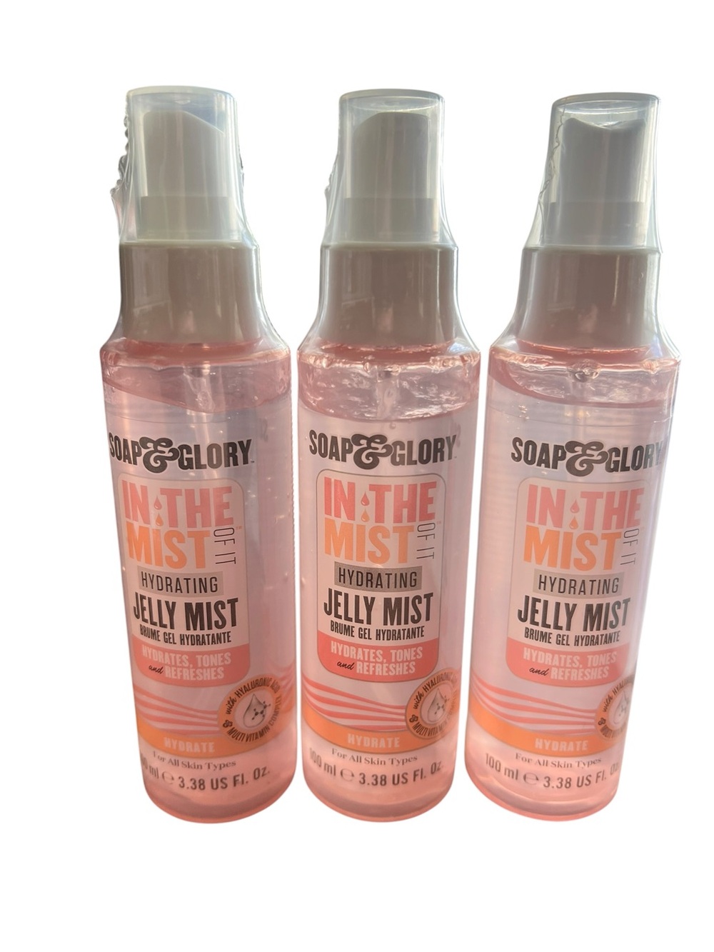 (3) Soap & Glory In The Mist Of It Hydrating Jelly Mist Moisturizer 3.38oz Disc